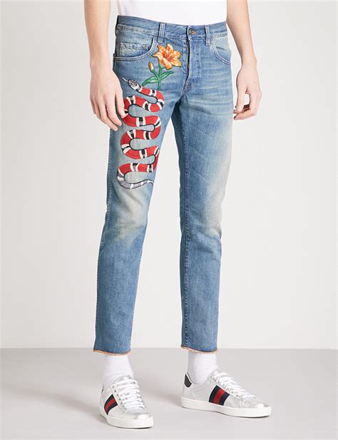 mens gucci bell bottom jeans|Gucci denim pants.